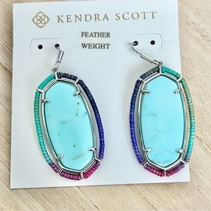 Kendra Scott Threaded Elle Drop Earrings in blue multi - new